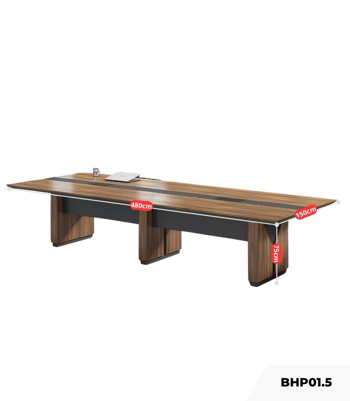 Bàn họp BHP01.5 480x150 - Vân gỗ kết hợp Ghi