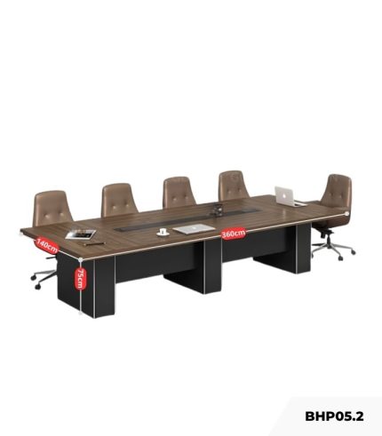 Bàn họp BHP05.2 360x140 - Vân gỗ đậm