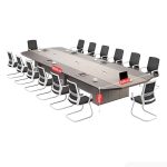 Bàn họp BHP06.2 400x200 - Vân gỗ kết hợp Be