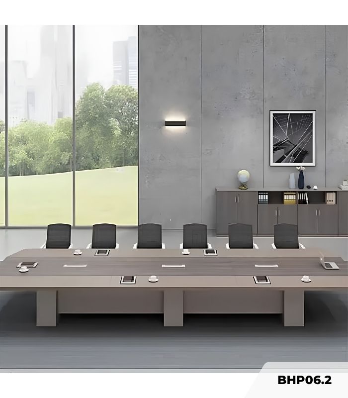 Bàn họp BHP06.2 400x200 - Vân gỗ kết hợp Be