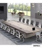 Bàn họp BHP06.4 600x200 - Vân gỗ kết hợp Be