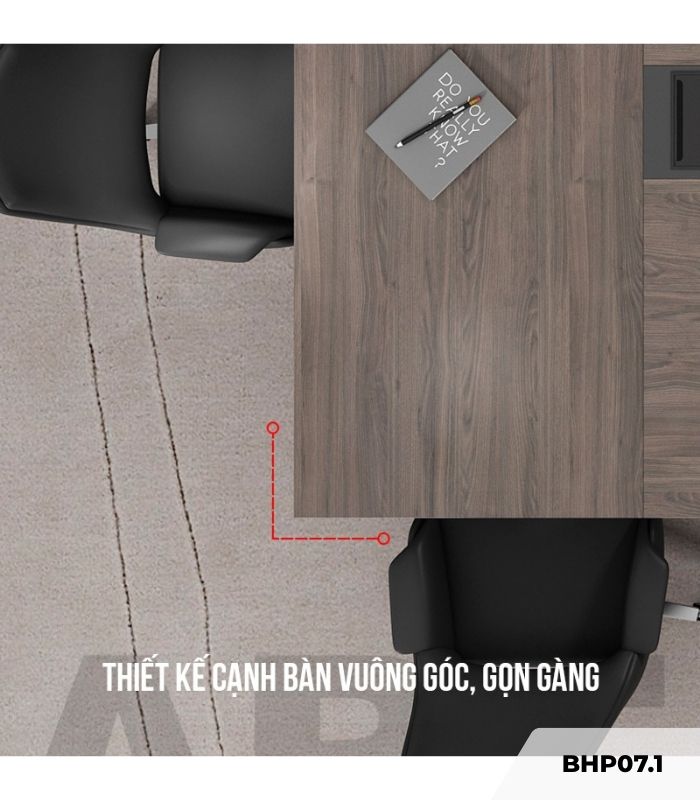 Bàn họp BHP07.1 240x120 - Vân gỗ kết hợp Đen
