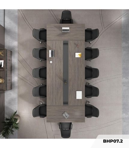 Bàn họp BHP07.2 360x140 - Vân gỗ kết hợp Đen