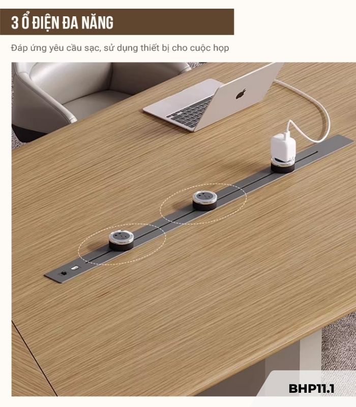 Bàn họp BHP11.1 280x120 - Vân gỗ nhạt
