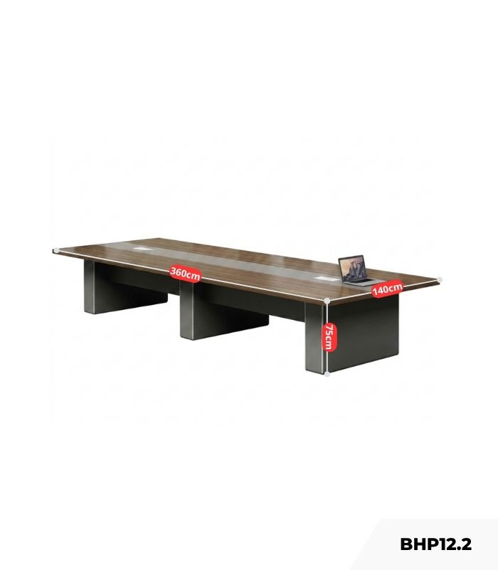 Bàn họp BHP12.2 360x140 - Vân gỗ đậm