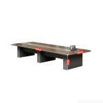 Bàn họp BHP12.4 450x150 - Vân gỗ đậm