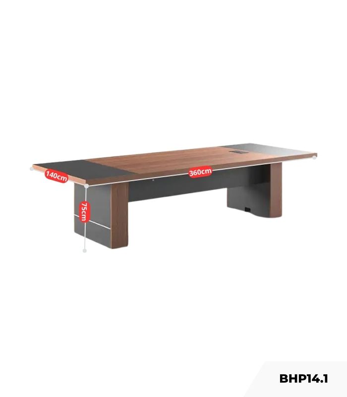 Bàn họp BHP14.1 240x120 - Vân gỗ kết hợp Ghi