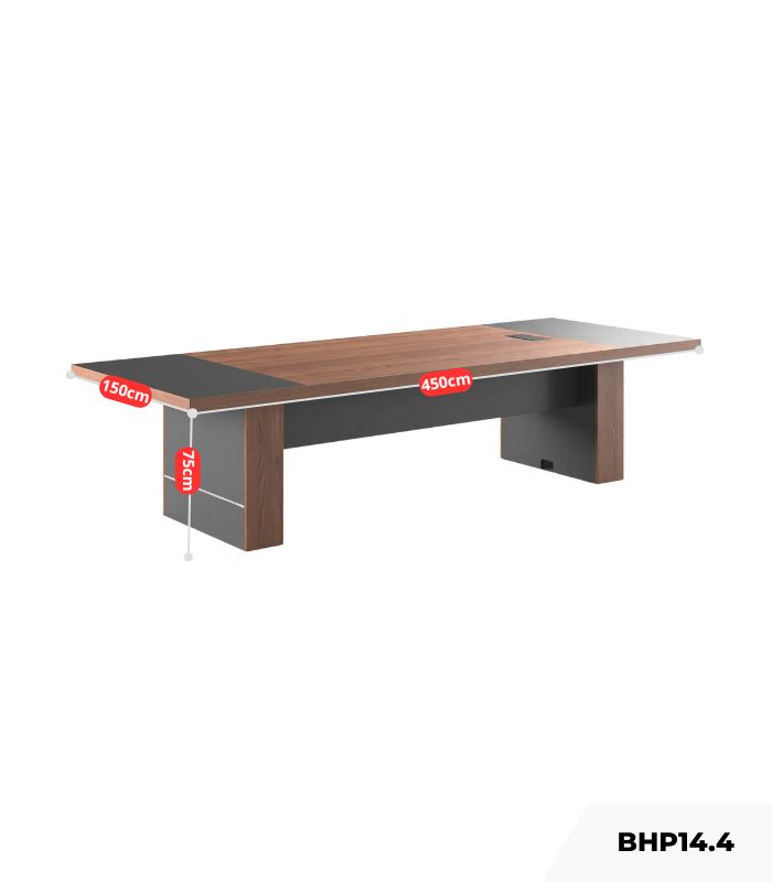 Bàn họp BHP14.4 450x150 - Vân gỗ kết hợp Ghi