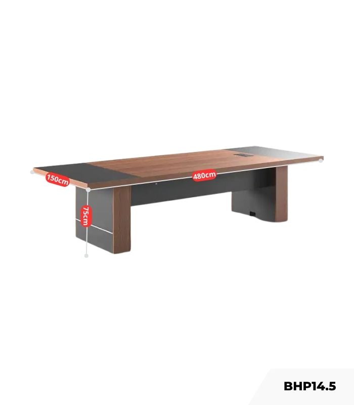 Bàn họp BHP14.5 480x150 - Vân gỗ kết hợp Ghi