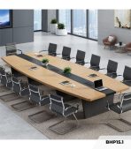 Bàn họp BHP15.1 240x120 - Vân gỗ nhạt kết hợp Đen
