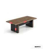 Bàn họp BHP17.1 240x120 - Vân gỗ đậm kết hợp Ghi