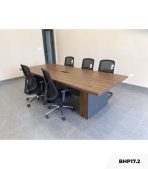 Bàn họp BHP17.2 320x120 - Vân gỗ đậm kết hợp Ghi