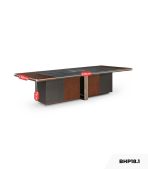 Bàn họp BHP18.1 320x138 - Vân gỗ đậm kết hợp Ghi