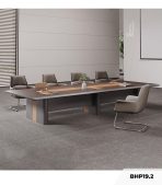 Bàn họp BHP19.2 360x140 - Vân gỗ đậm kết hợp Ghi đậm