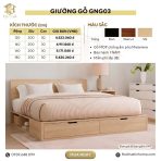 Giường gỗ GNG03.1 120x200 - Vân gỗ nhạt - Ảnh 3