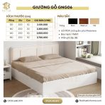Giường gỗ GNG06.3 160x200 - Vân gỗ nhạt - Ảnh 3