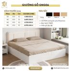 Giường gỗ GNG06.1 120x200 - Vân gỗ nhạt - Ảnh 3