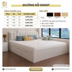 Giường gỗ GNG07.1 120x200 - Trắng - Ảnh 3