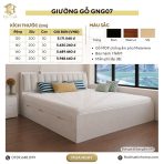 Giường gỗ GNG07.2 140x200 - Trắng - Ảnh 3