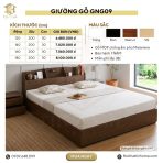Giường gỗ GNG09.1 120x200 - Vân gỗ đậm - Ảnh 4