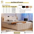 Giường gỗ GNG11.1 120x200 - Trắng - Ảnh 4