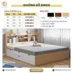 Giường gỗ GNG12.2 140x200 - Vân gỗ nhạt - Ảnh 4