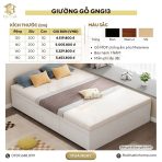 Giường gỗ GNG13.1 120x200 - Trắng - Ảnh 3