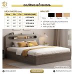 Giường gỗ GNG16.2 140x200 - Vân gỗ xám - Ảnh 5