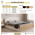 Giường gỗ GNG17.4 180x200 - Vân gỗ nhạt - Ảnh 4
