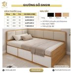 Giường gỗ GNG18.3 160x200 - Vân gỗ nhạt - Ảnh 4