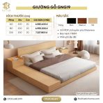 Giường gỗ GNG19.1 160x200 - Vân gỗ nhạt - Ảnh 3