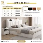 Giường gỗ GNG20.2 140x200 - Trắng - Ảnh 4