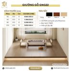 Giường bục gỗ GNG22.4 180x200 - Vân gỗ đậm - Ảnh 3