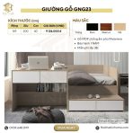 Giường gỗ GNG23.1 160x200 - Vân gỗ nhạt - Ảnh 4
