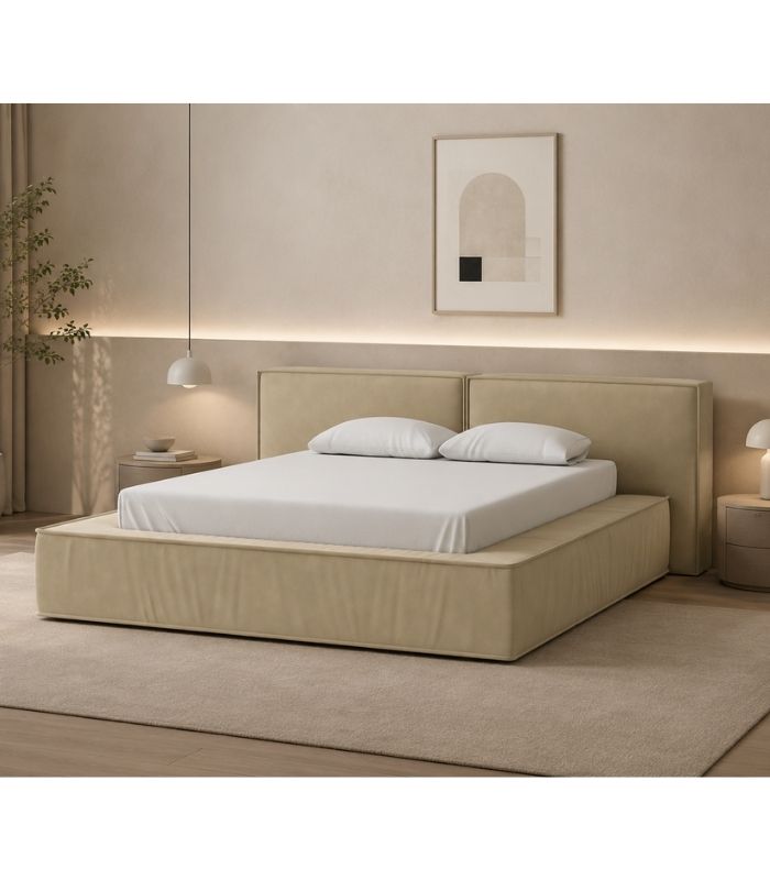 Giường Clifton Nhung 200 Danel Beige