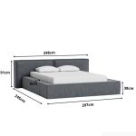 Giường Clifton Nhung 200 Danel Grafit