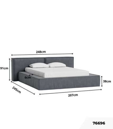 Giường Clifton Nhung 200 Danel Grafit