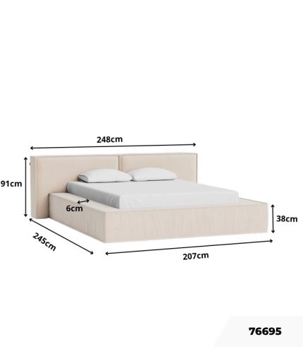 Giường Clifton Nhung 200 Danel Light