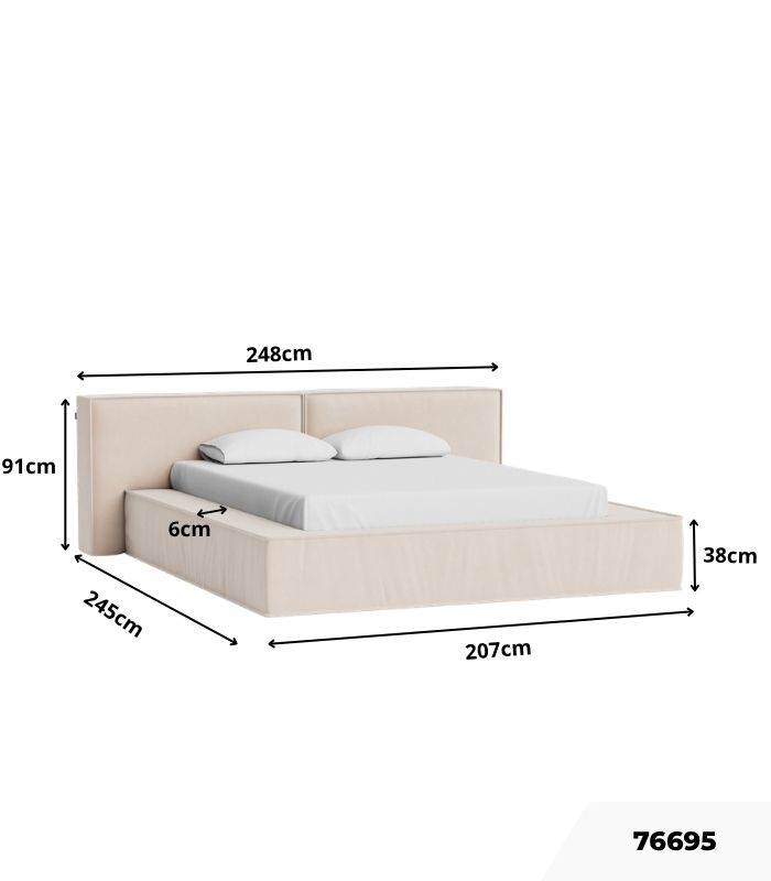 Giường Clifton Nhung 200 Danel Light