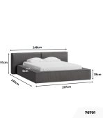Giường Clifton Nhung 200 Ultra Grey