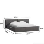 Giường Clifton Nhung 200 Ultra Grey