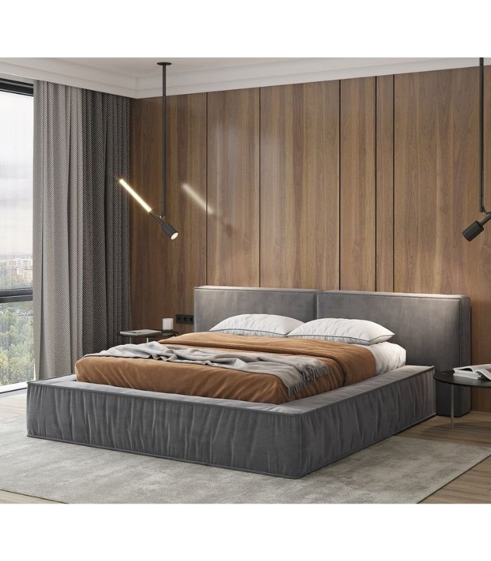 Giường Clifton Nhung 200 Ultra Grey