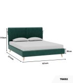 Giường Siteno Nhung 140 Danel Emerald