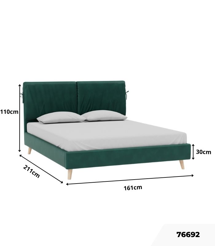 Giường Siteno Nhung 140 Danel Emerald