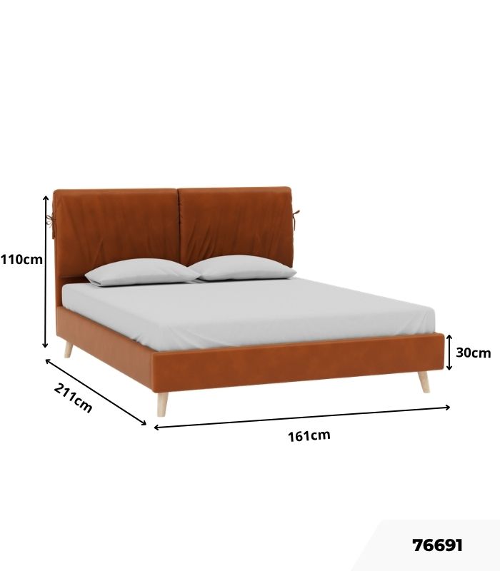 Giường Siteno Nhung 140 Danel Ginger