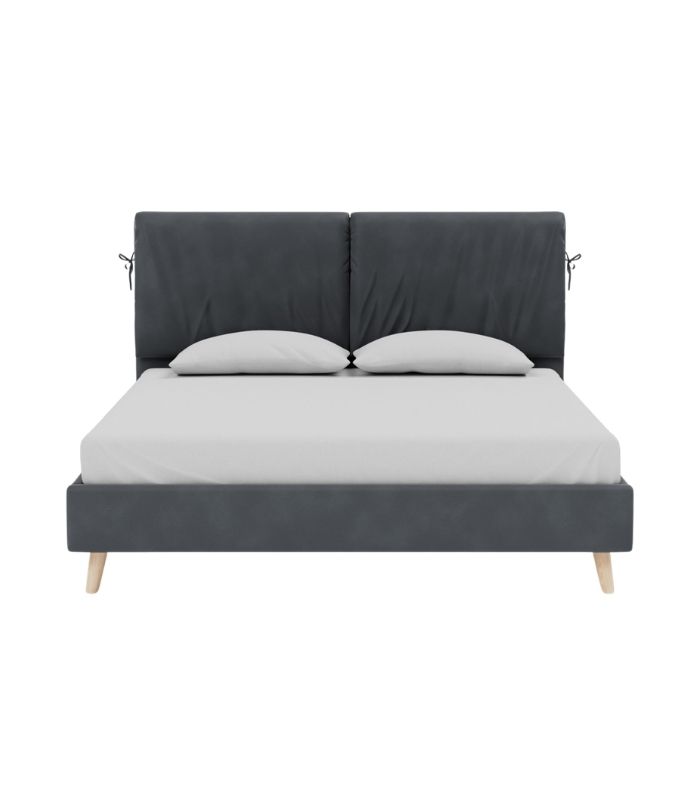 Giường Siteno Nhung 140 Danel Grafit