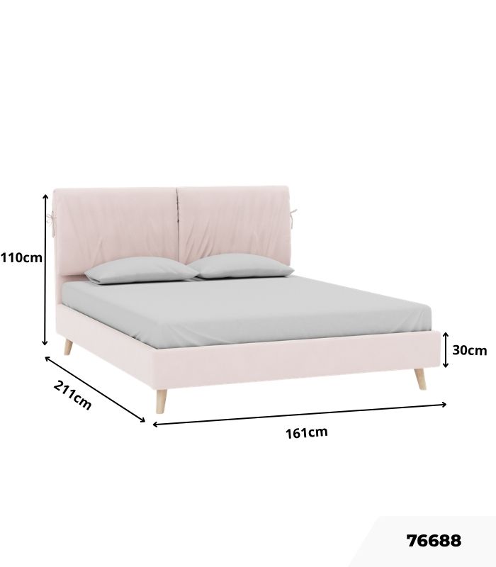 Giường Siteno Nhung 140 Danel Rose