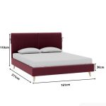 Giường Siteno Nhung 140 Ultra Berry