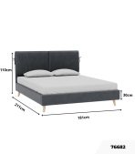 Giường Siteno Nhung 160 Danel Grafit