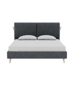 Giường Siteno Nhung 160 Danel Grafit